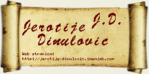 Jerotije Dinulović vizit kartica